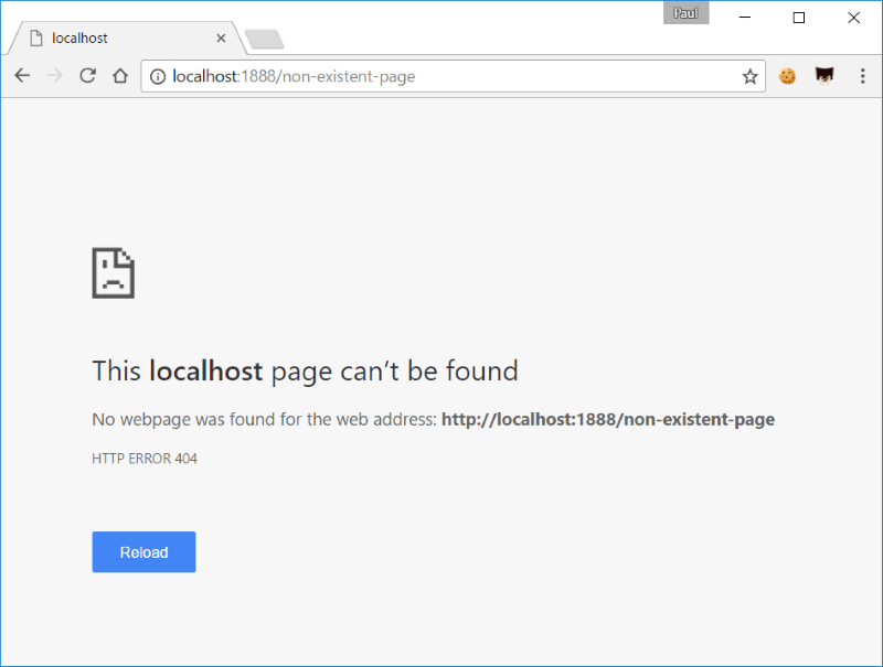 Chrome Default 404 Screen